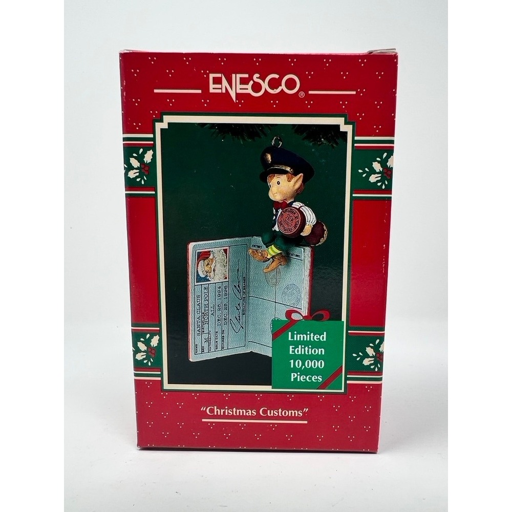 Enesco Christmas Customs Ornament Red Excellent Limited Edition 1994 M. Gilmore
